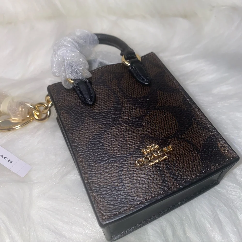 Coach North/South Mini Tote Bag Charm - Picture 2 of 10